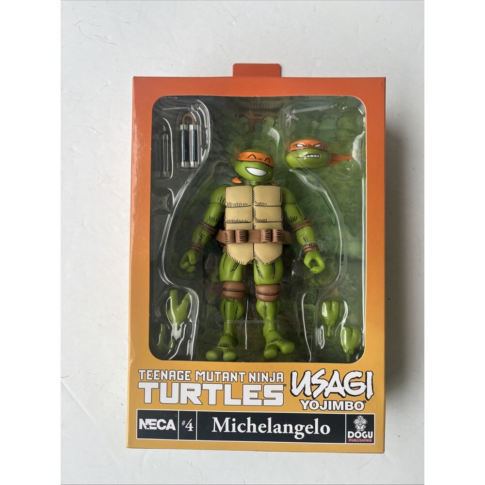 NECA Teenage Mutant Ninja Turtles Usagi Yojimbo Michelangelo Figure #4 Sealed